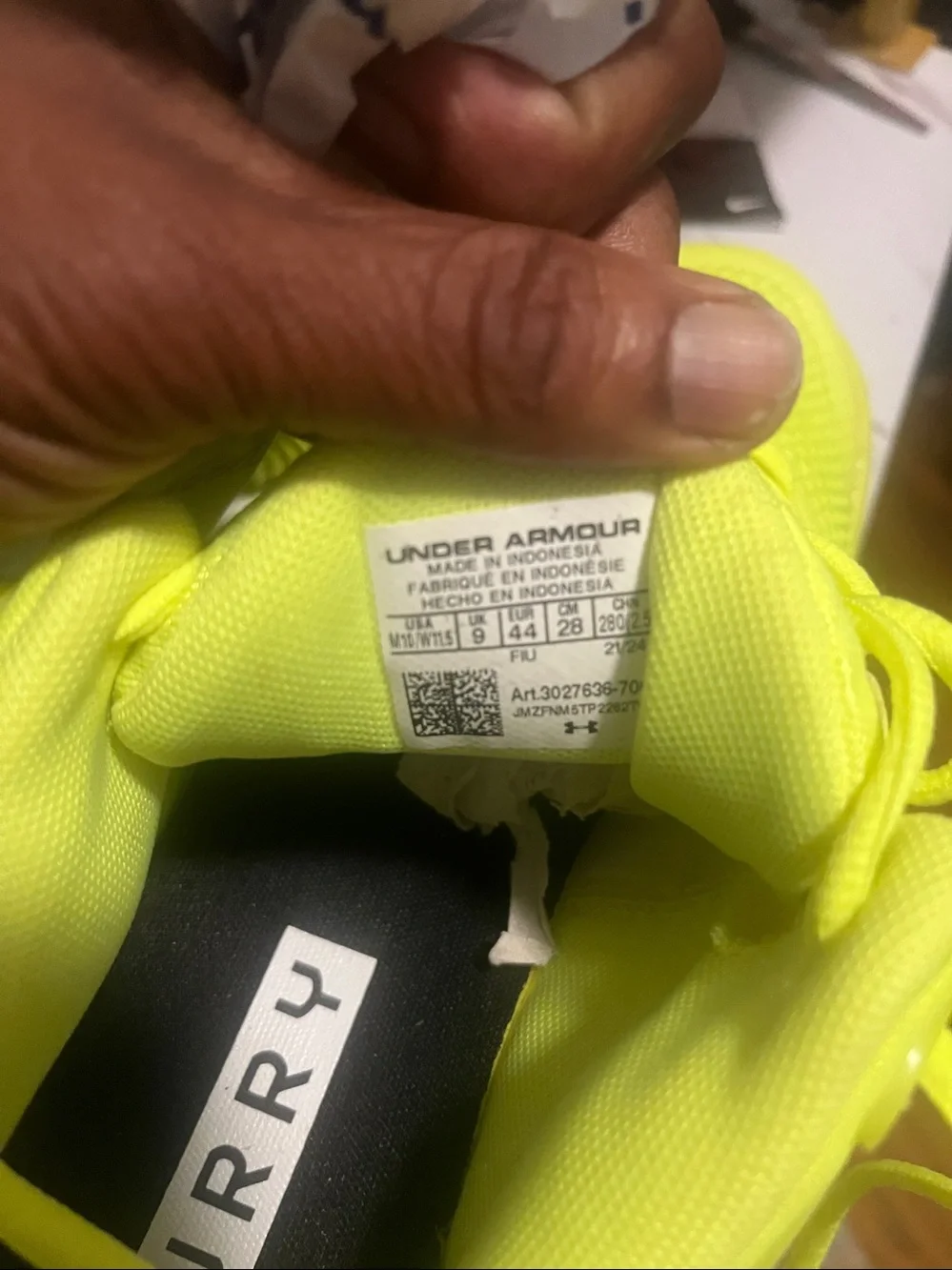 Under Armour Neon Yellow Kids Sneakers